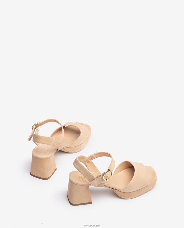 Unisa sandália com salto e plataforma mulheres 6V2Z667 bege