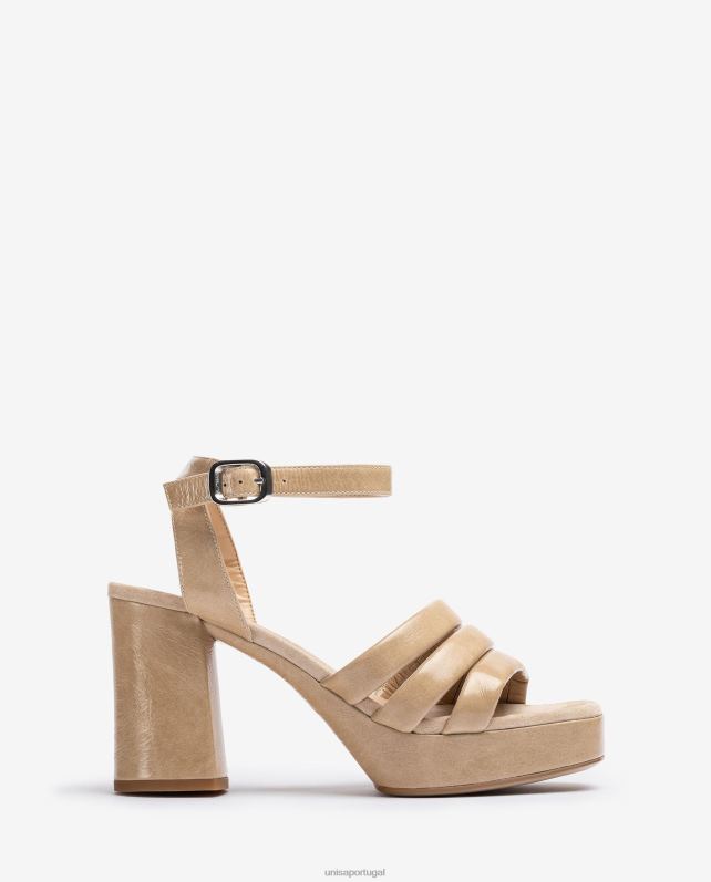 Unisa sandália de couro com fivela mulheres 6V2Z6321 moda