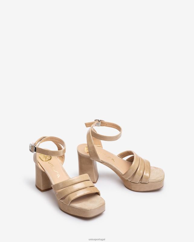 Unisa sandália de couro com fivela mulheres 6V2Z6321 moda