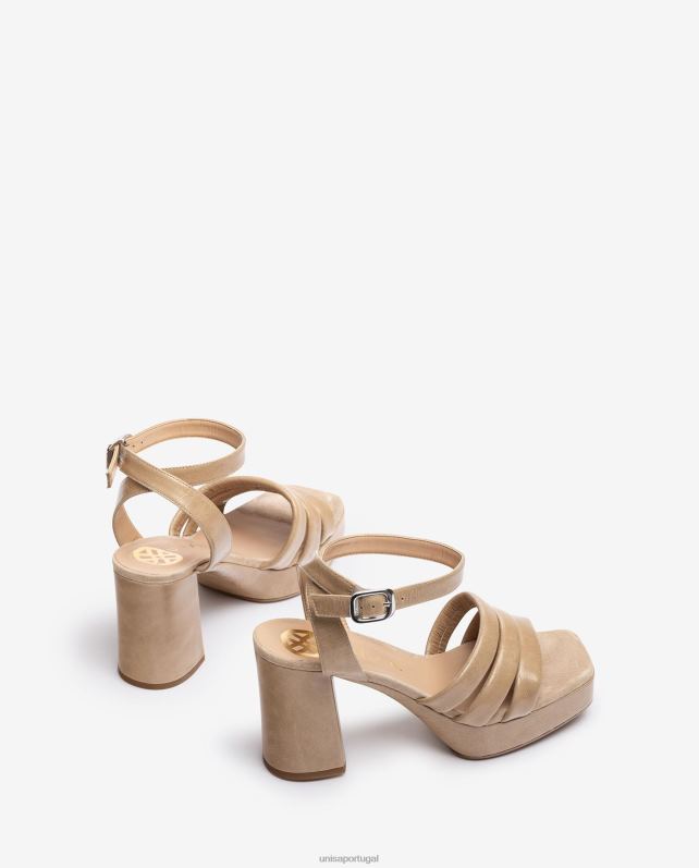 Unisa sandália de couro com fivela mulheres 6V2Z6321 moda