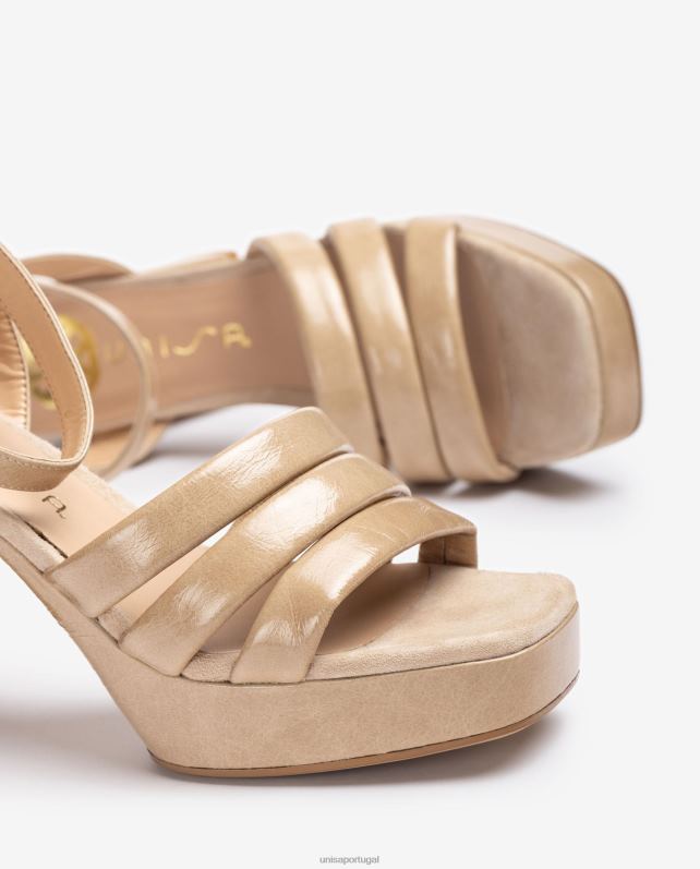 Unisa sandália de couro com fivela mulheres 6V2Z6321 moda