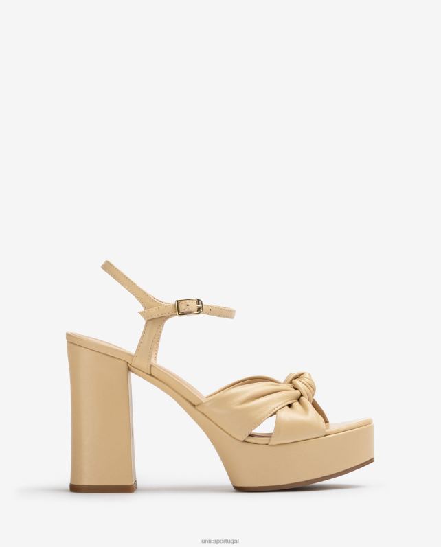 Unisa sandália salto alto e plataforma mulheres 6V2Z6402 bege