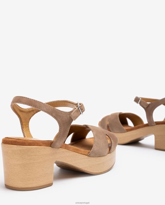 Unisa sandália tira cruzada mulheres 6V2Z6123 marrom