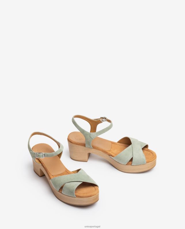 Unisa sandália tira cruzada mulheres 6V2Z6124 verde