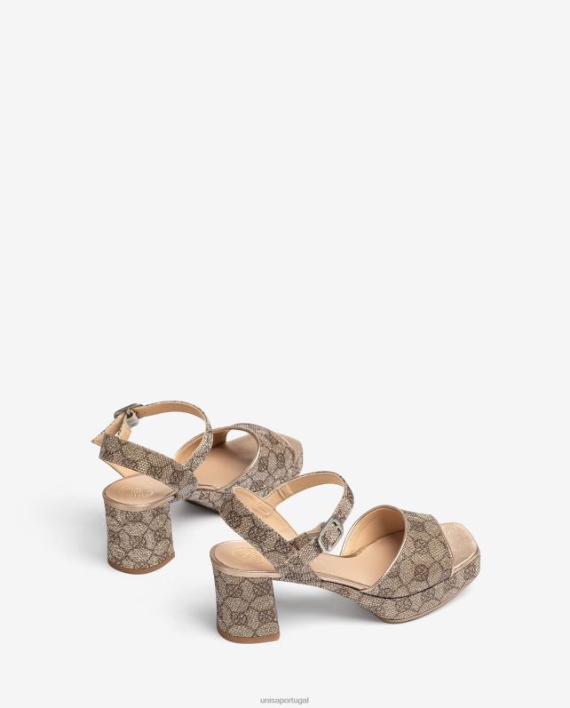 Unisa sandálias de tecido com efeito de metal mulheres 6V2Z6401 moda