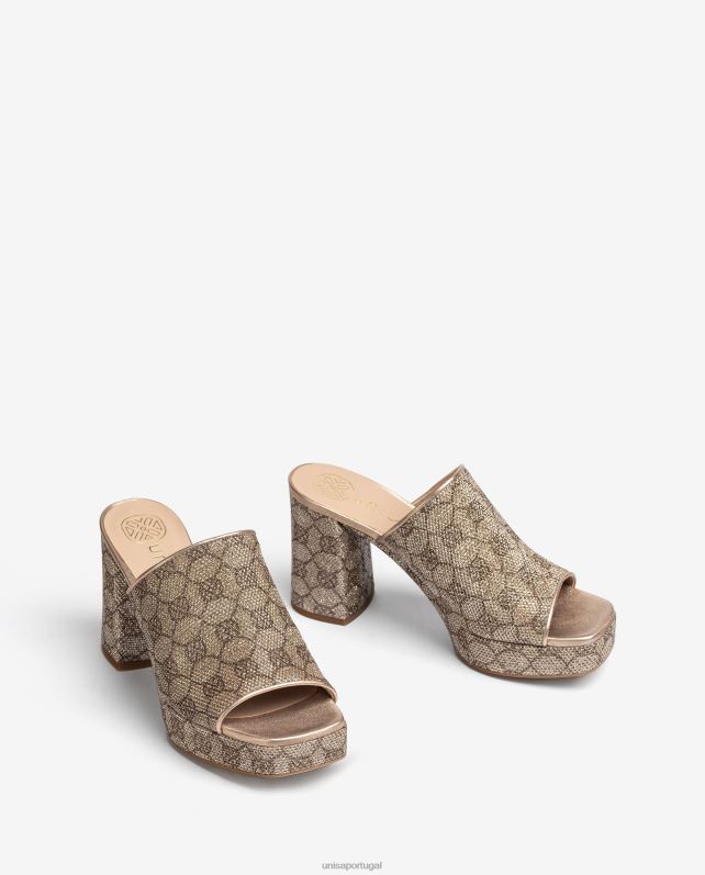 Unisa sandálias de tecido dedo quadrado mulheres 6V2Z6355 moda