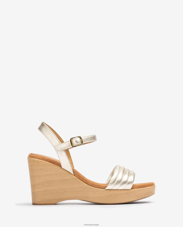 Unisa sandália bico quadrado mulheres 6V2Z6243 ouro