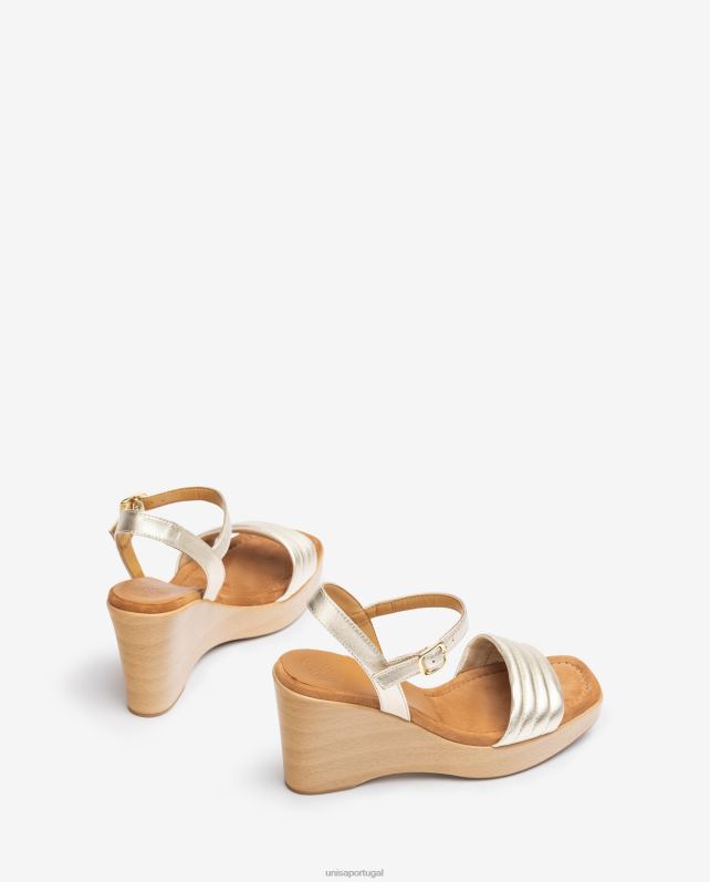 Unisa sandália bico quadrado mulheres 6V2Z6243 ouro
