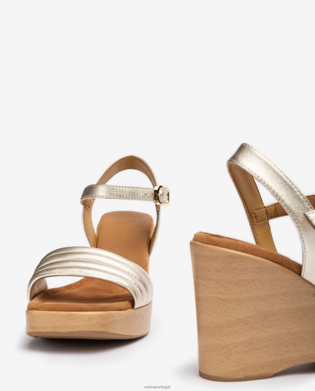 Unisa sandália bico quadrado mulheres 6V2Z6243 ouro