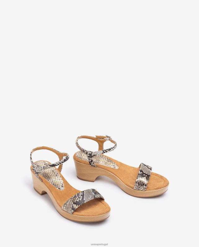 Unisa sandália bloco de couro exótico mulheres 6V2Z6400 gracioso