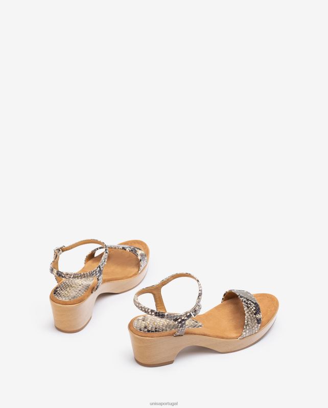 Unisa sandália bloco de couro exótico mulheres 6V2Z6400 gracioso