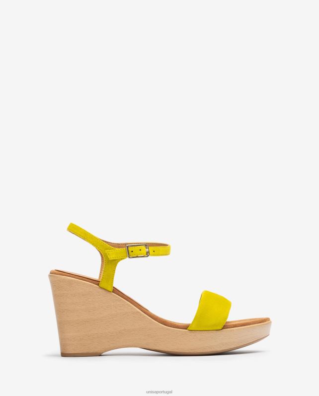 Unisa sandália camurça com bloco mulheres 6V2Z6250 verde