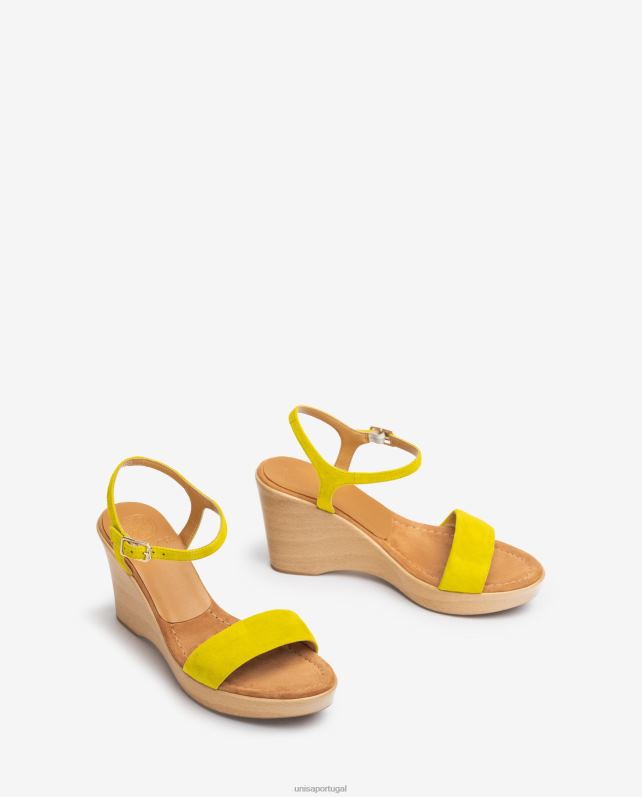 Unisa sandália camurça com bloco mulheres 6V2Z6250 verde