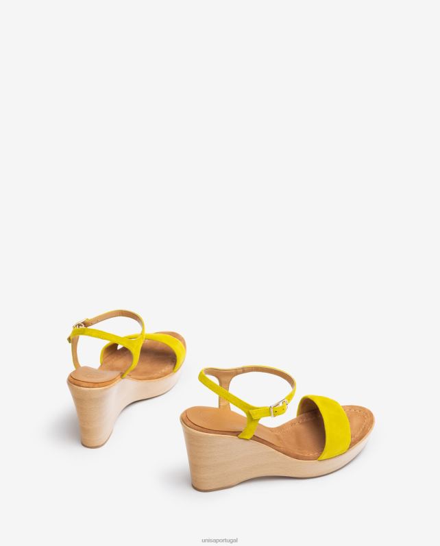 Unisa sandália camurça com bloco mulheres 6V2Z6250 verde