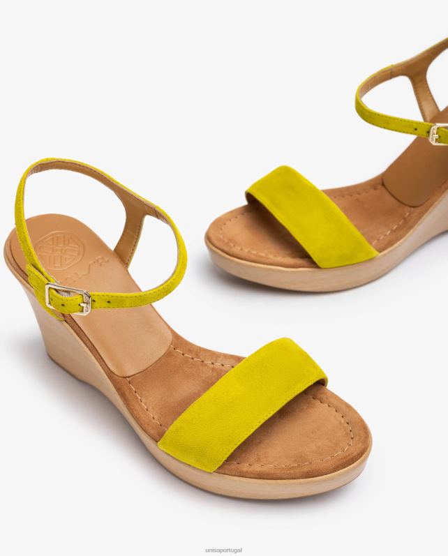 Unisa sandália camurça com bloco mulheres 6V2Z6250 verde