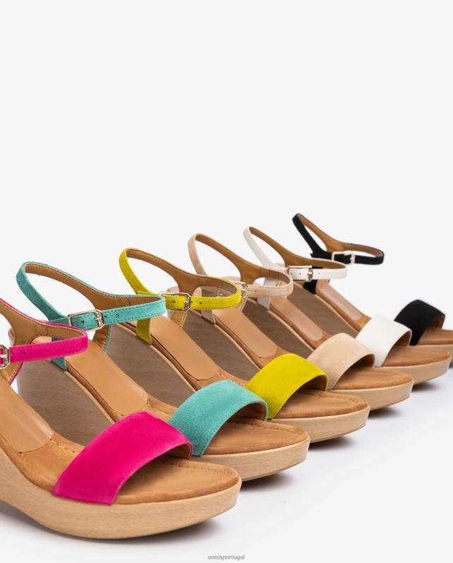 Unisa sandália camurça com bloco mulheres 6V2Z6250 verde