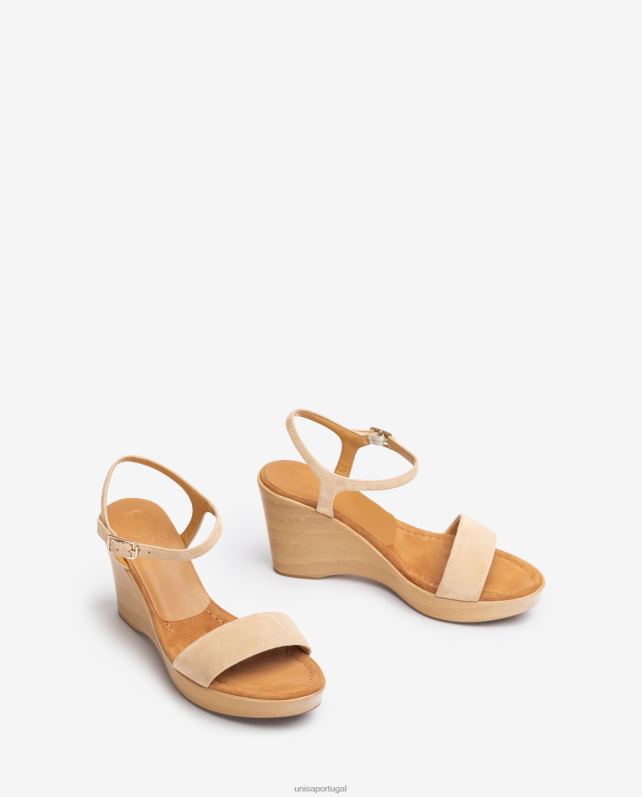 Unisa sandália camurça com bloco mulheres 6V2Z6251 bege