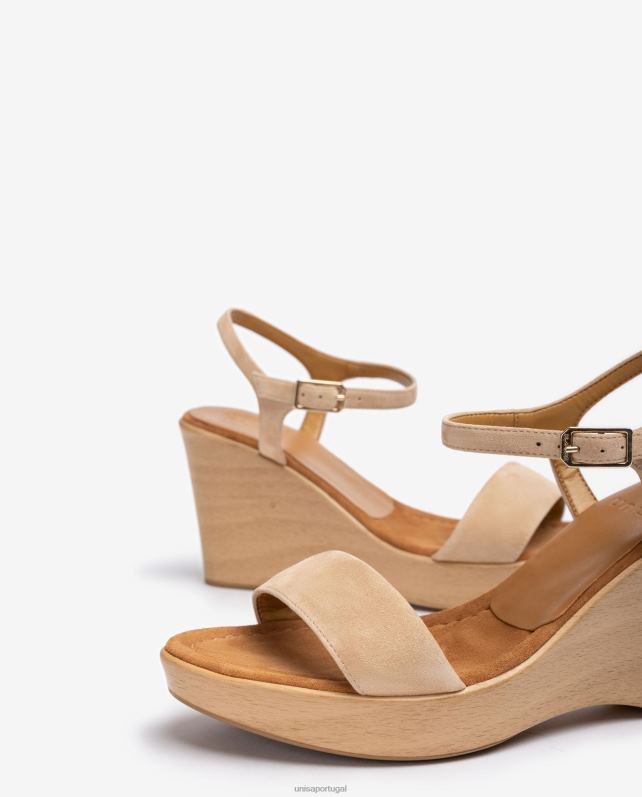 Unisa sandália camurça com bloco mulheres 6V2Z6251 bege
