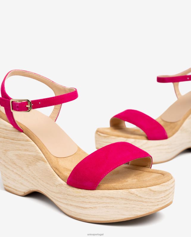 Unisa sandália camurça com bloco mulheres 6V2Z6279 gracioso