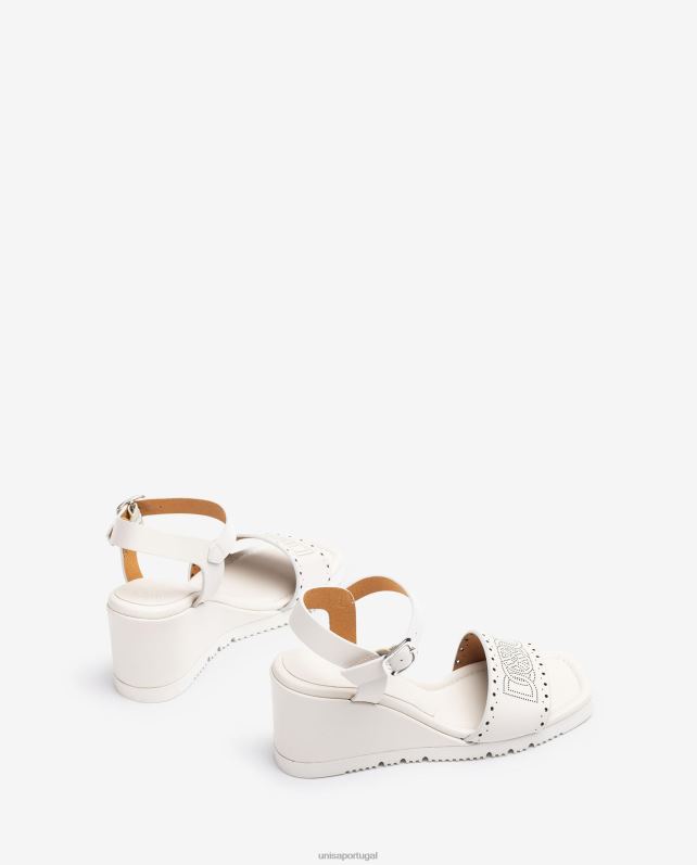 Unisa sandália com perfurações decorativas na gáspea mulheres 6V2Z6293 branco