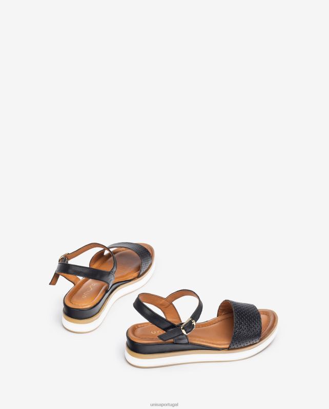 Unisa sandália com salto esportivo mulheres 6V2Z6138 preto