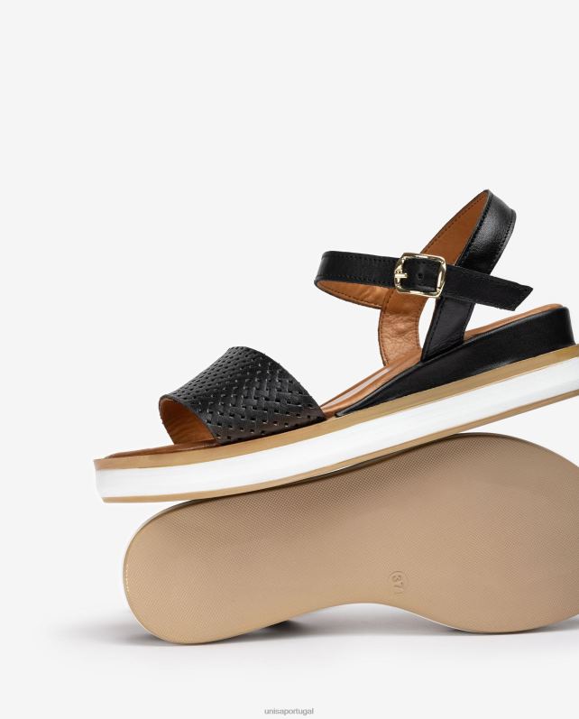 Unisa sandália com salto esportivo mulheres 6V2Z6138 preto
