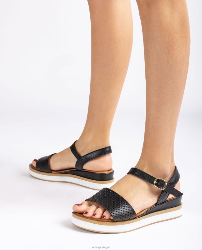 Unisa sandália com salto esportivo mulheres 6V2Z6138 preto