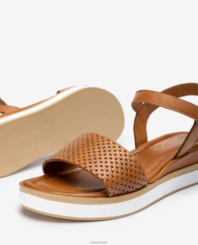 Unisa sandália com salto esportivo mulheres 6V2Z6139 marrom