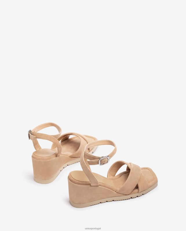 Unisa sandália com salto plataforma e solado acolchoado mulheres 6V2Z6414 bege