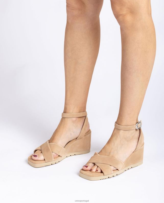 Unisa sandália com salto plataforma e solado acolchoado mulheres 6V2Z6414 bege