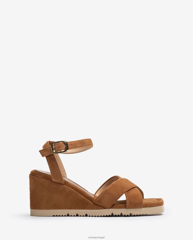 Unisa sandália com salto plataforma e solado acolchoado mulheres 6V2Z6415 marrom