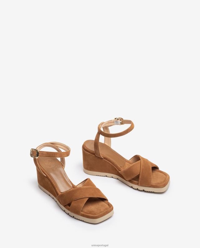 Unisa sandália com salto plataforma e solado acolchoado mulheres 6V2Z6415 marrom