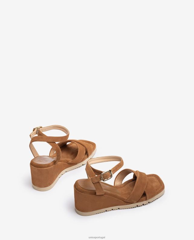 Unisa sandália com salto plataforma e solado acolchoado mulheres 6V2Z6415 marrom
