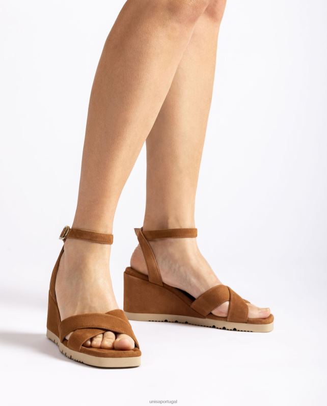 Unisa sandália com salto plataforma e solado acolchoado mulheres 6V2Z6415 marrom