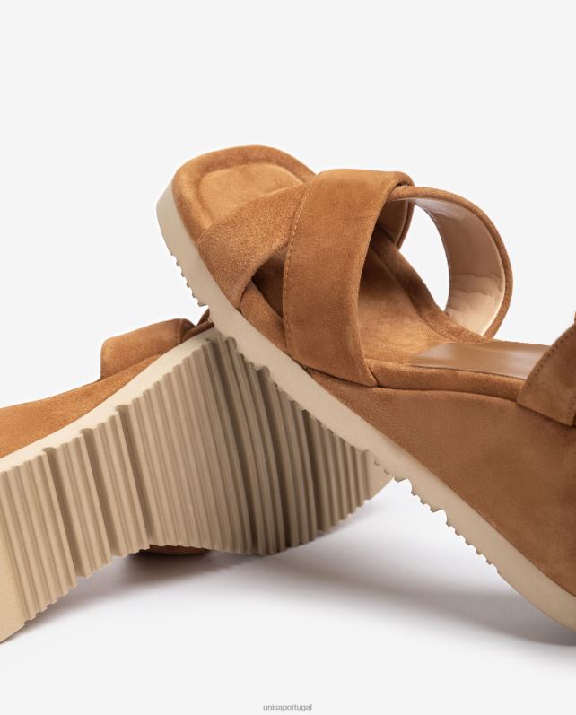 Unisa sandália com salto plataforma e solado acolchoado mulheres 6V2Z6415 marrom