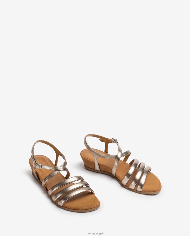 Unisa sandália de tiras acolchoada mulheres 6V2Z6309 bronze