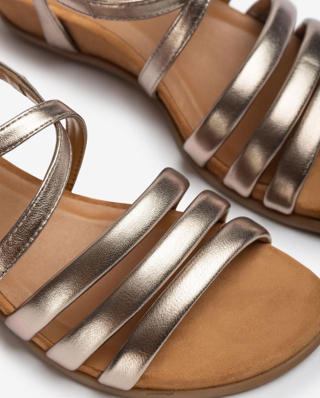 Unisa sandália de tiras acolchoada mulheres 6V2Z6309 bronze