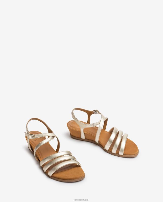 Unisa sandália de tiras acolchoada mulheres 6V2Z6310 ouro