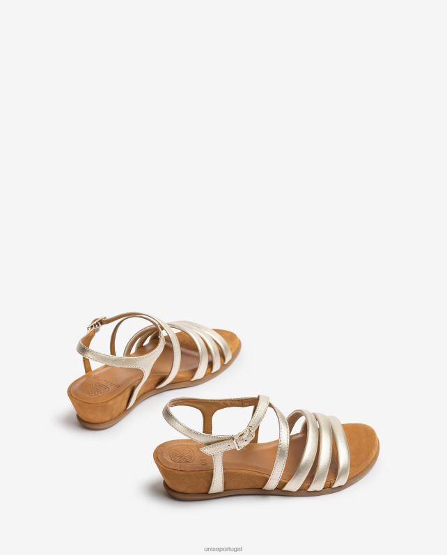 Unisa sandália de tiras acolchoada mulheres 6V2Z6310 ouro