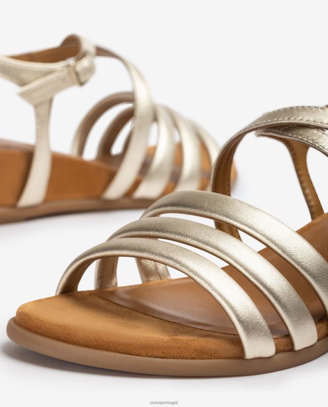 Unisa sandália de tiras acolchoada mulheres 6V2Z6310 ouro