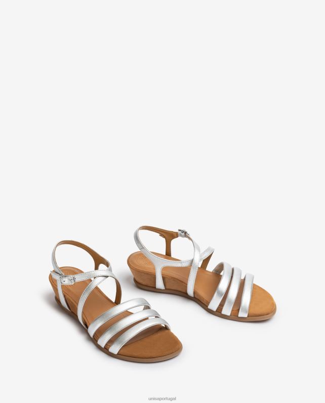 Unisa sandália de tiras acolchoada mulheres 6V2Z6311 prata