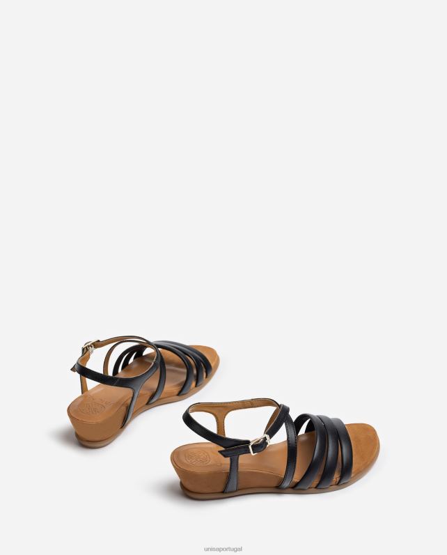 Unisa sandália de tiras acolchoada mulheres 6V2Z6353 preto