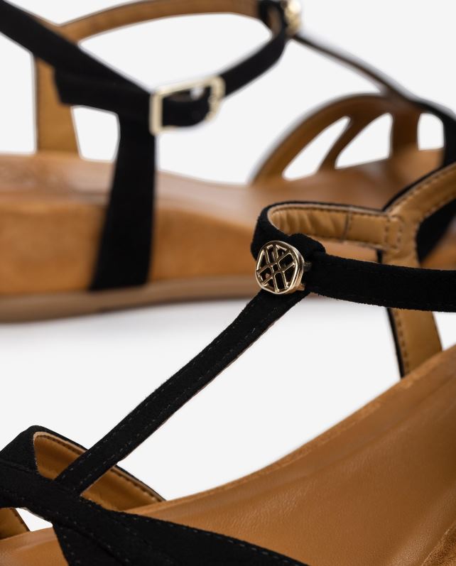 Unisa sandália de tiras com salto mulheres 6V2Z676 preto