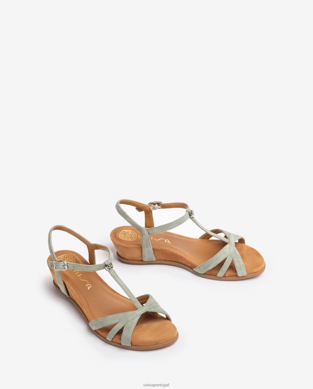 Unisa sandália de tiras com salto mulheres 6V2Z691 verde