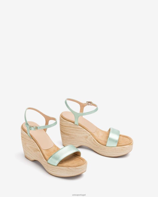 Unisa sandália efeito metalizado com bloco mulheres 6V2Z6280 azul