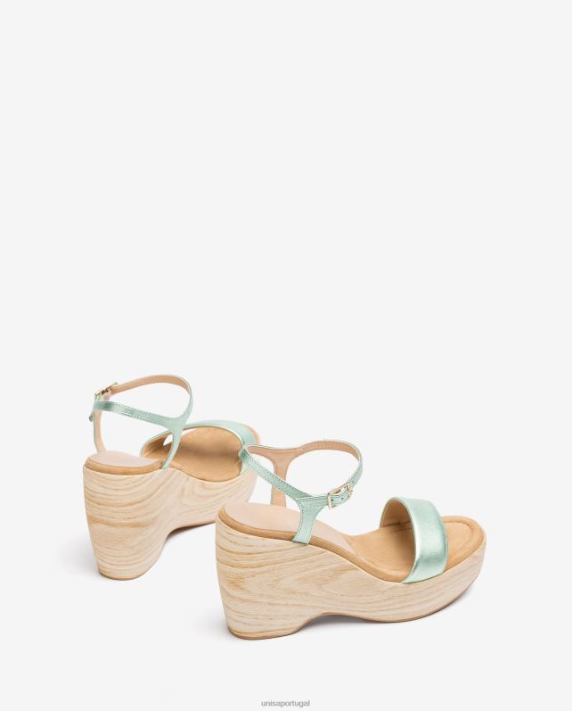 Unisa sandália efeito metalizado com bloco mulheres 6V2Z6280 azul