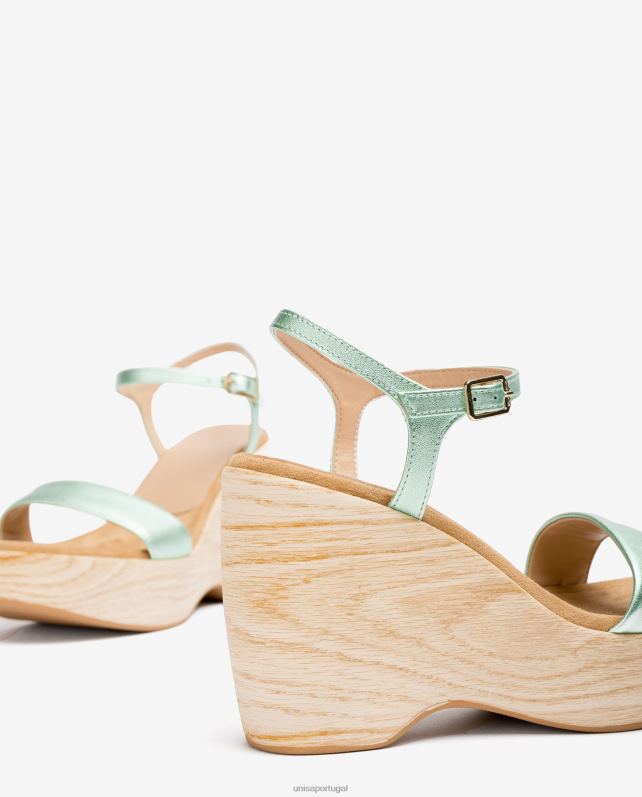 Unisa sandália efeito metalizado com bloco mulheres 6V2Z6280 azul