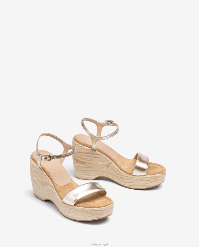 Unisa sandália efeito metalizado com bloco mulheres 6V2Z6281 ouro