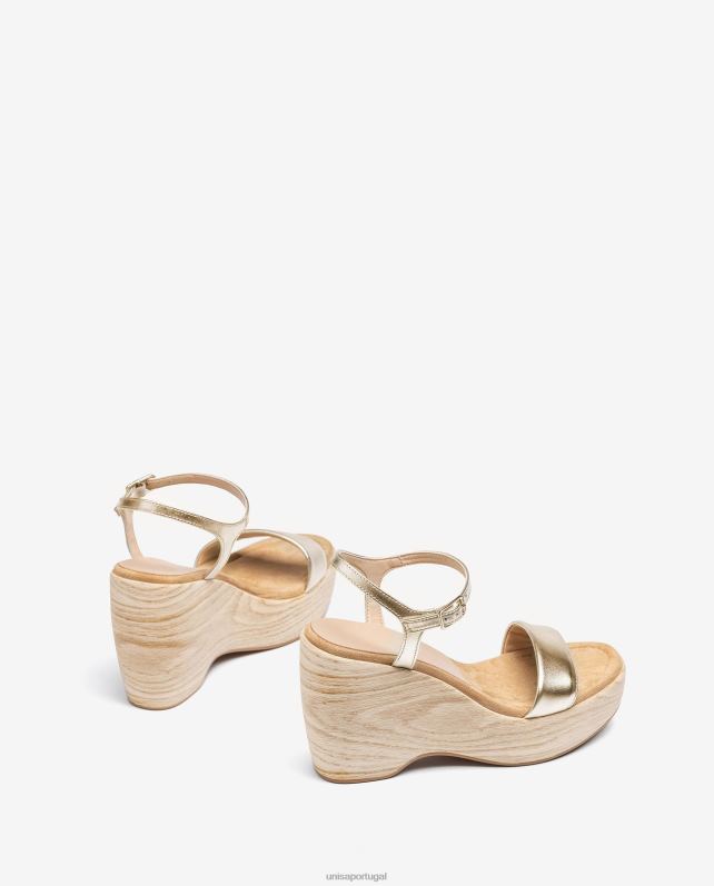 Unisa sandália efeito metalizado com bloco mulheres 6V2Z6281 ouro