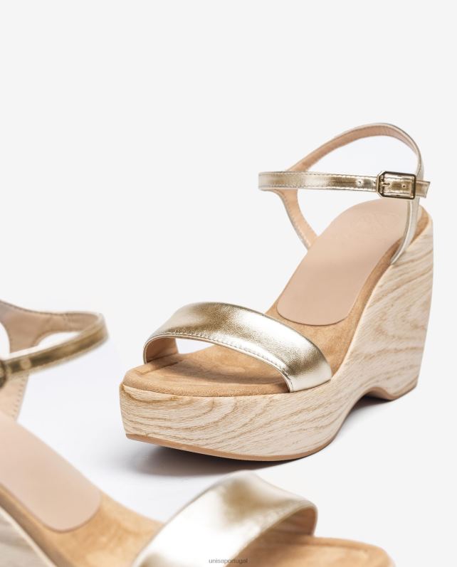 Unisa sandália efeito metalizado com bloco mulheres 6V2Z6281 ouro